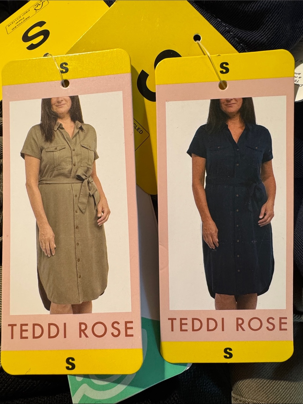 Teddi Rose Midi Shirt Dress - Navy, Blush, and Olive